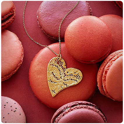 Precious Dipped Lace Heart Necklace