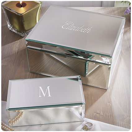 Reflections Engraved Mirrored Jewelry Box