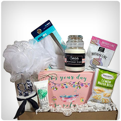 Spa Bath Bomb Birthday Theme Gift Basket Box