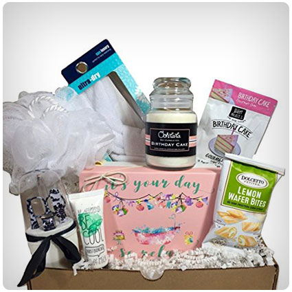 Spa Bath Bomb Birthday Theme Gift Basket Box