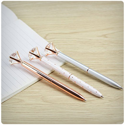 Rose Gold Pen with Big Crystal