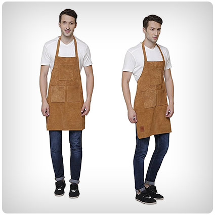Rustic Town Genuine Leather Apron with Tool Pockets