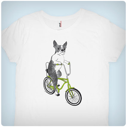 Boston Terrier On A Bike T-shirt
