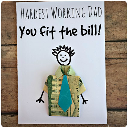 Diy Dollar Bill Origami T-Shirt Father's Day Card