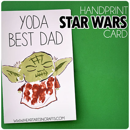 Diy Handprint Yoda Father's Day Card