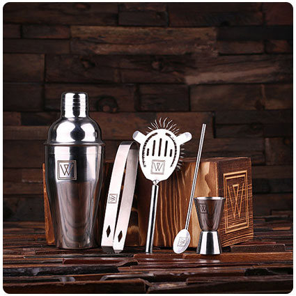 Personalized 5pc Cocktail Shaker Mixer Sets