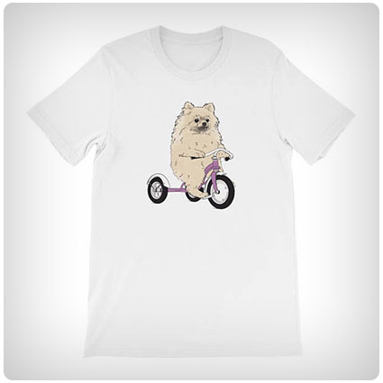 Pomeranian On A Tricycle T-shirt