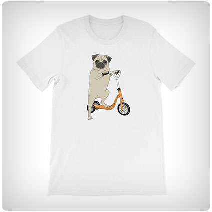 Pug On A Scooter T-shirt
