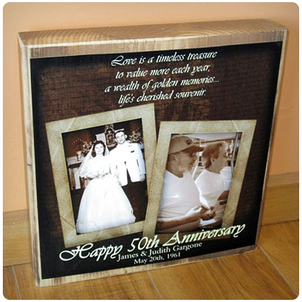 50th Wedding Anniversary Personalized Photo Block