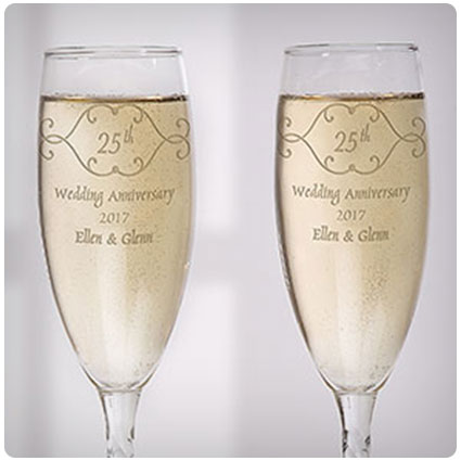 Anniversary Toast Personalized Champagne Flute Set