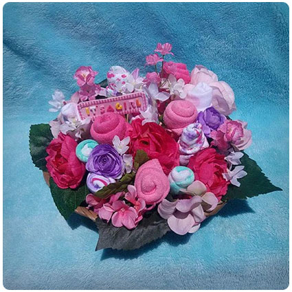 Baby Bouquet Flower Gift Basket