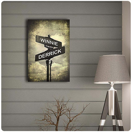DecorArts Lovers Crossroads Personalized Canvas