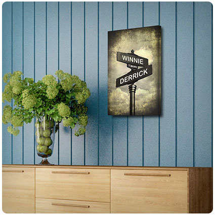 DecorArts Personalized Lovers Crossroads Canvas