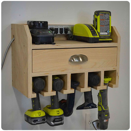 Diy Cordless Drill Storage Charing Station