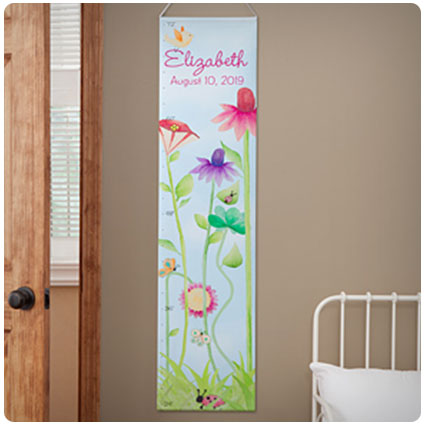 Flowers & Butterflies Personalized Growth Chart