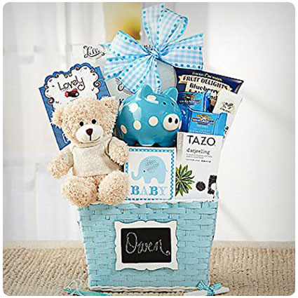 Oh Baby Blue Newborn Baby Boy Gift Basket
