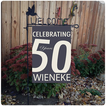 Personalized 50th Anniversary Door or Garden Flag