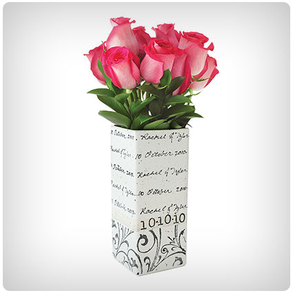 Personalized Cursive Wedding Vase