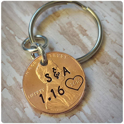 Personalized Lucky Copper Penny Key Chain