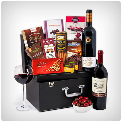Red Wine Duo & Chocolate Suitcase