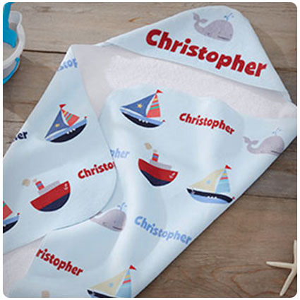 Water World Personalized Hooded Beach & Pool Towel