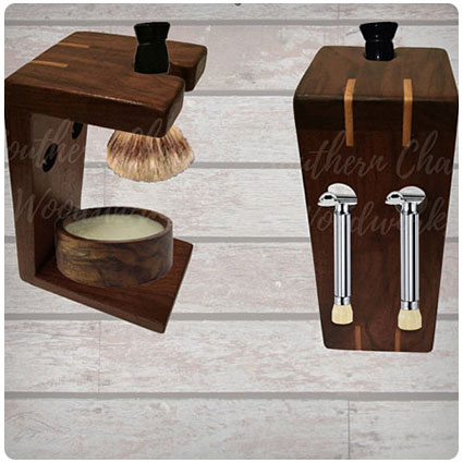 Wood Shaving Brush Wood Stand