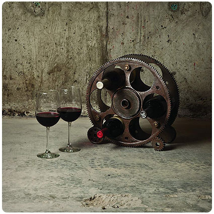 Gears And Wheels Wine Rack by Foster and Rye