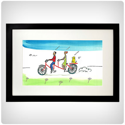 Personalized Couple Tandem Bike Art