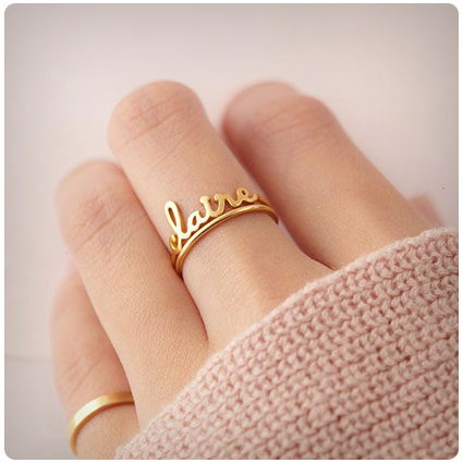 Stackable Gold Name Ring