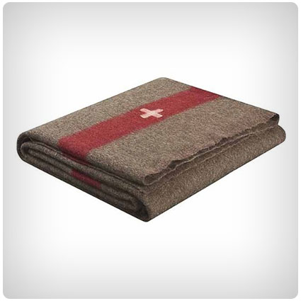 Swiss Army Style Wool Chestnut Blanket