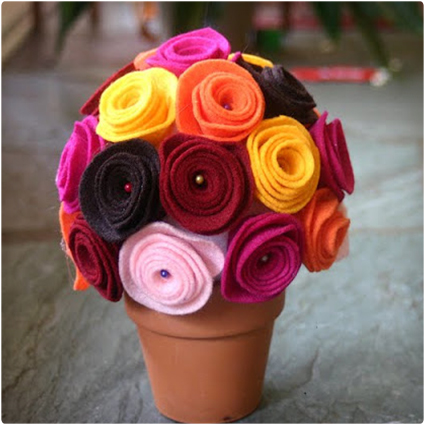 Felt Flower Centerpiece