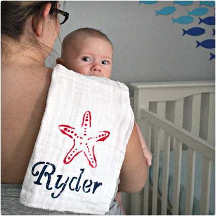 DIY Nautical Burp Cloth