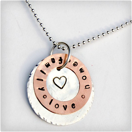 Stamped Washer Necklace