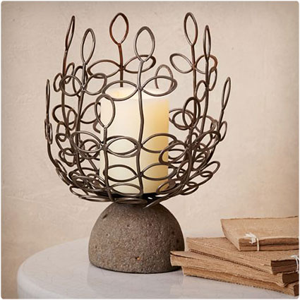 Artisan Pillar Candle Holder - Botanical