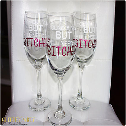 Custom Bridesmaid Wine Glass