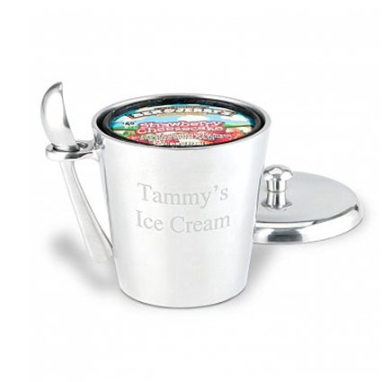 Engraved Ice Cream Bucket With Scoop