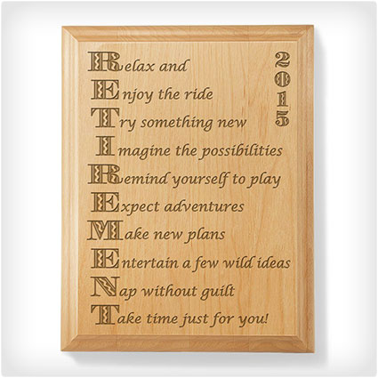 Kate Posh - 2015 Enjoy Retirement Wooden Plaque