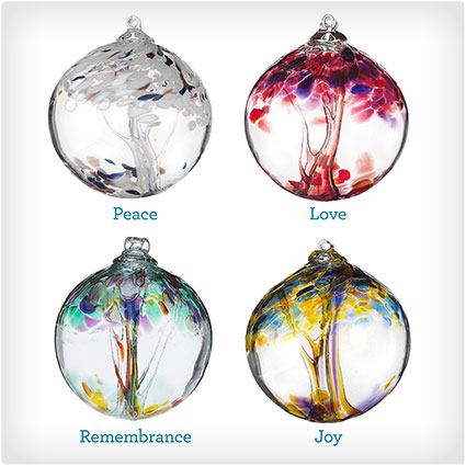 Recycled Glass Tree Globes- Wishes