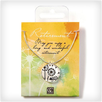 Retirement Dandelions Siver Tone Women's Pendany Necklace