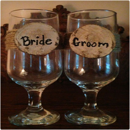 Rustic Wedding Wine Glasses