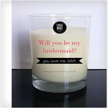 Will You Be My Bridesmaid Funny Candle