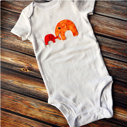 Elephant Applique Onesie