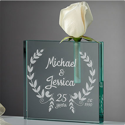 Happy Anniversary Personalized Bud Vase