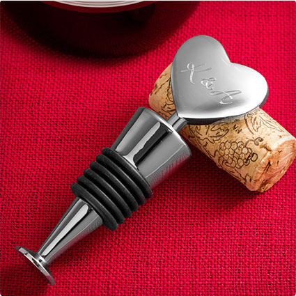 Loving Heart Engraved Heart Wine Stopper