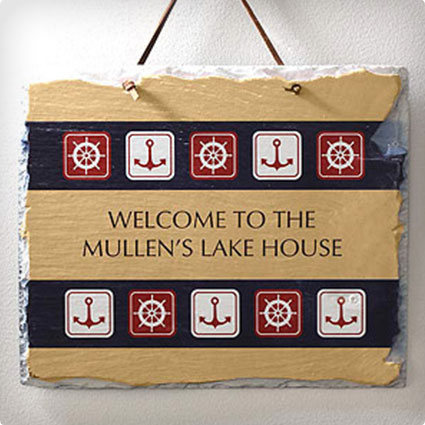 Nautical Welcome Slate Plaque