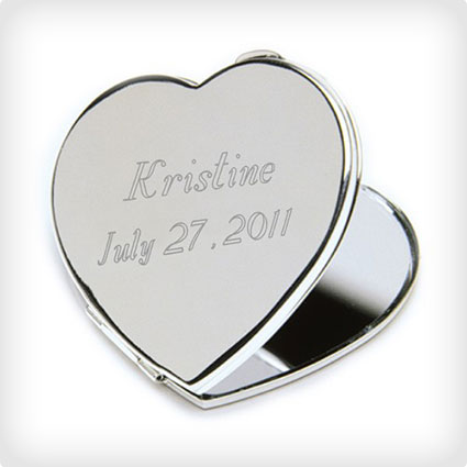 Personalized Heart Compact Mirror