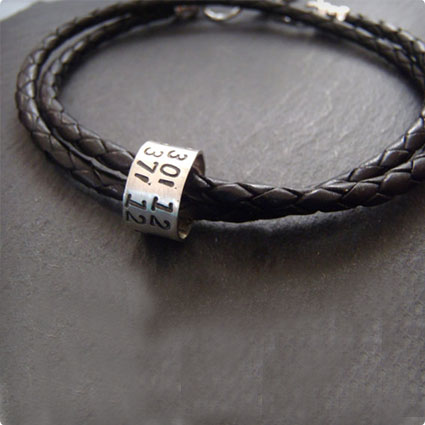 Personalized Mens Leather Bracelet