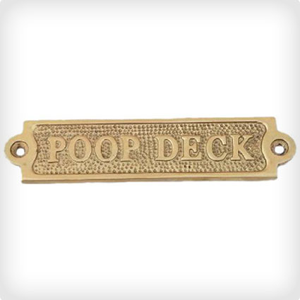 Solid Brass Poop Deck Sign