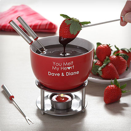 You Warm My Heart Personalized Fondue Set