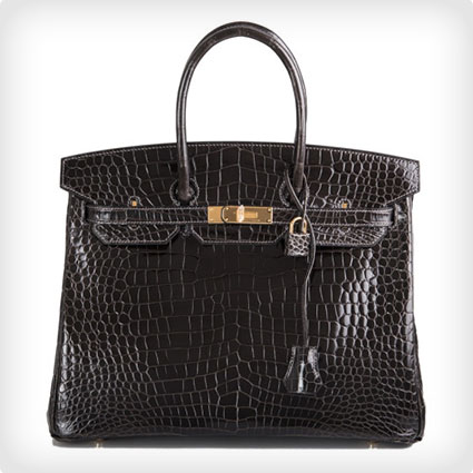 Hermes Graphite Porosus Birkin Bag